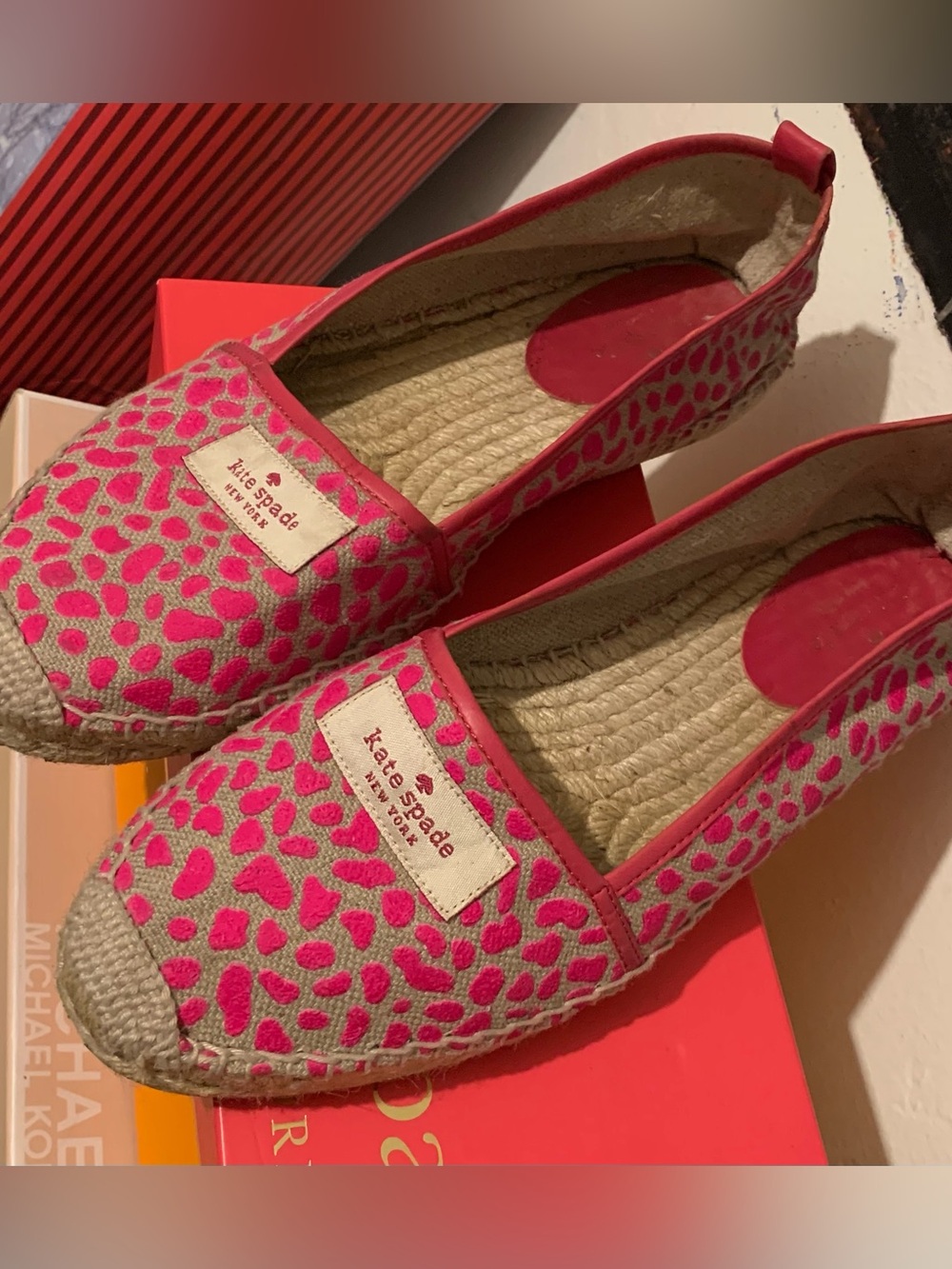 kate spade Pink Leopard Print Espadrille Flats